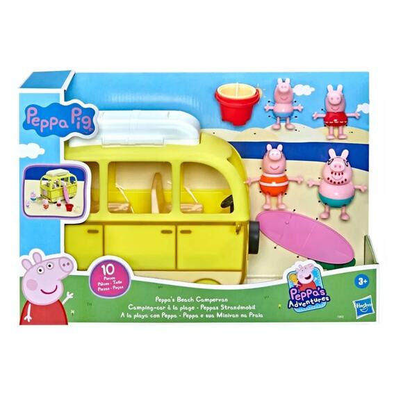 Hasbro Peppa Pig Peppa's Beach Campervan Peppa, George, Mummy & Daddy Pig 2022 - Picture 2 of 9